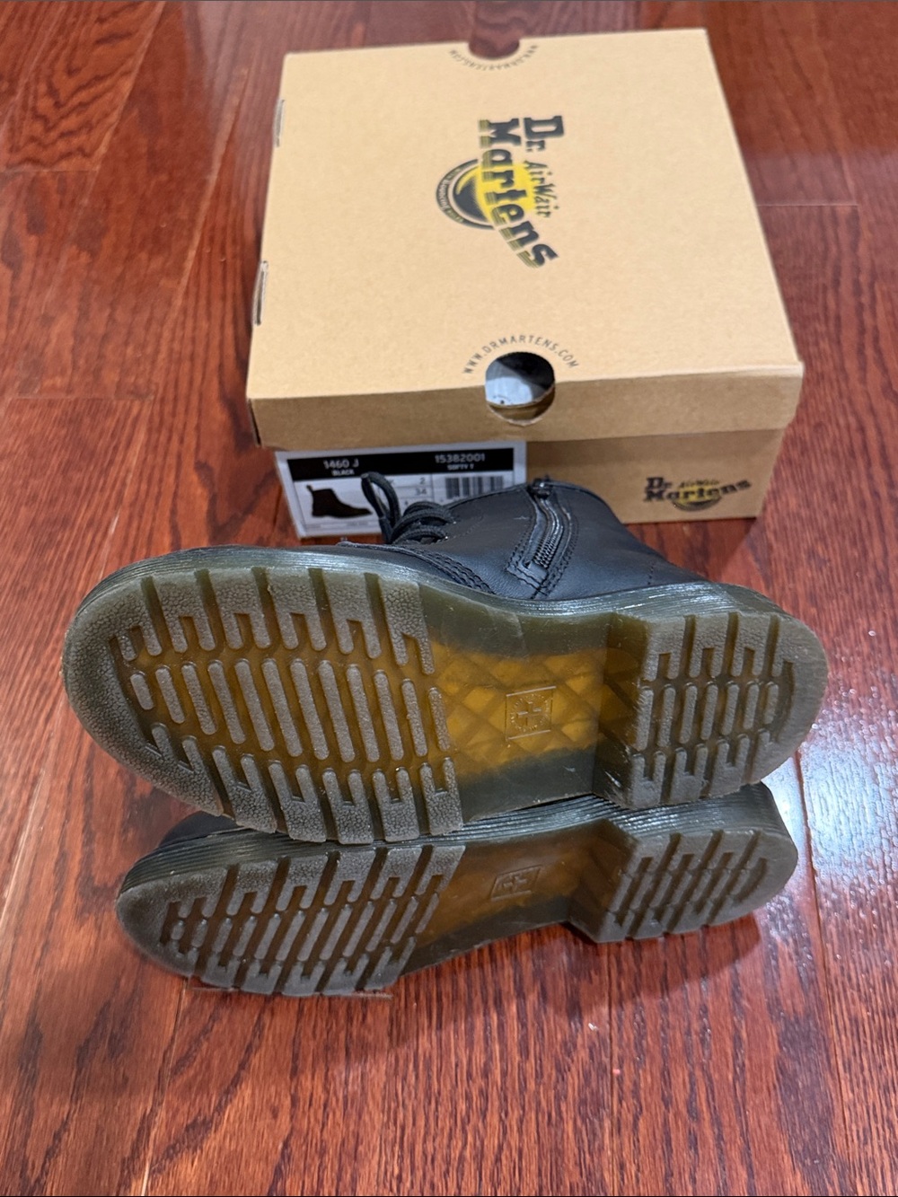 Dr. Martens Black Leather 8-Eye Boot with Yellow Stitching - Picture 5 of 5